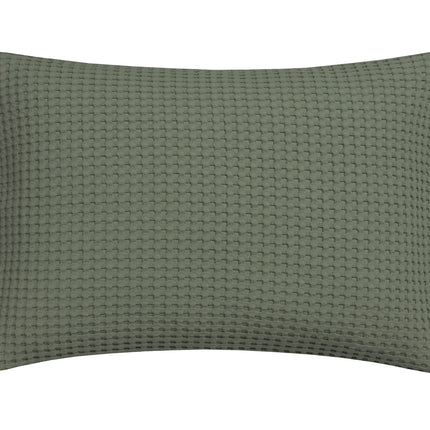 <tc>HOME</tc> Taie d'oreiller piqué vert terre 40x55 cm