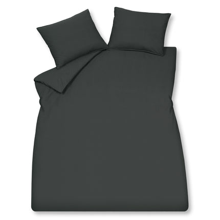 Funda nórdica ALGODÓN LAVADO 240x220 cm Off Black (algodón)