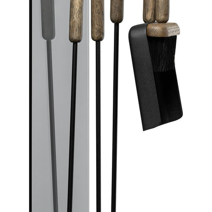 ASHI 5-teiliges Wandkaminset aus brauner Eiche