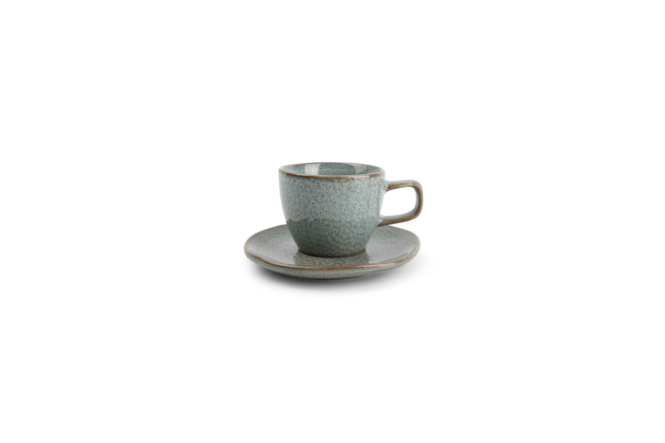 MIELO mocha cup and saucer 100 ml Lagoon (set/4)