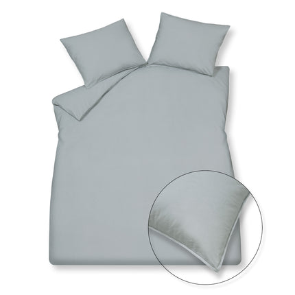 Housse de couette COTON LAVÉ Bleu Perle 200x220 cm