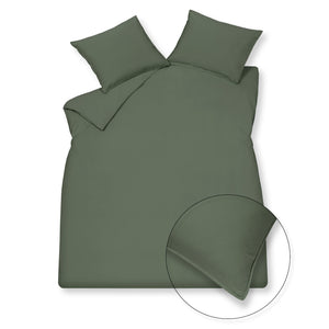 Housse de couette COTON LAVÉ Vert Terre 200x220 cm