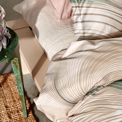 Funda nórdica FLOWING Crema Tan 240x220 cm (algodón satinado)