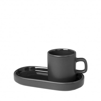 PILLAR 2 tazas de espresso 50 ml con platillo Agave Green