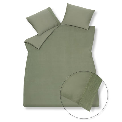 Duvet cover PURE 07 Earth Green 240x220 cm (linen/satin cotton)