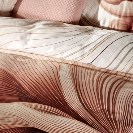 Funda nórdica FLOWING Crema Tan 240x220 cm (algodón satinado)