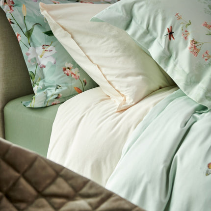 Housse de couette COTON LAVÉ Crème Tan 140x220 cm