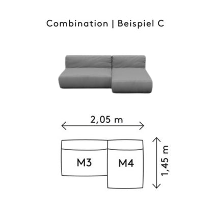GROW Loungesofa C Stone Boucle