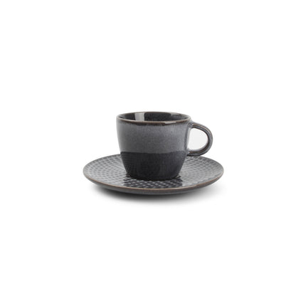 Tasse à expresso et soucoupe STITCH 90 ml gris (set/4)