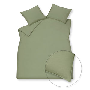 Housse de couette COTON LAVÉ Vert Fumée 140x220 cm