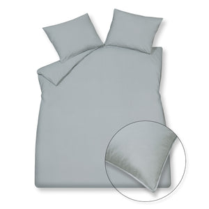 Housse de couette COTON LAVÉ Bleu Perle 140x220 cm