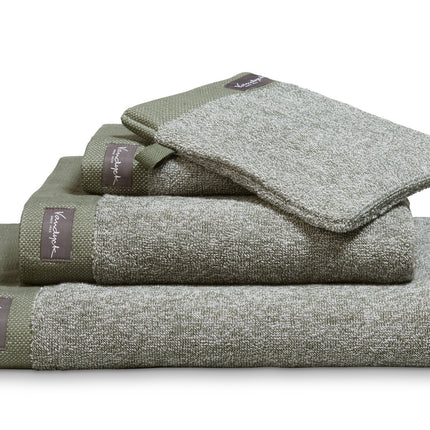 <tc>HOME</tc> Badehåndklæde 70x140 cm Mouliné Olive (sæt/3)